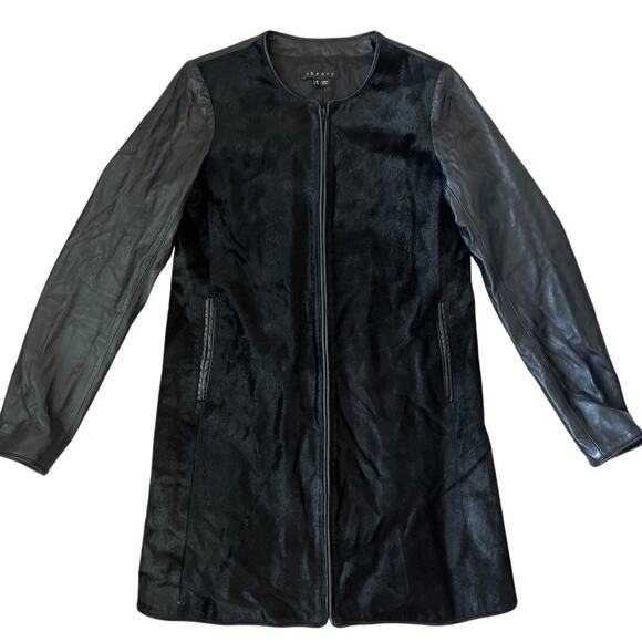 Theory Black Lamb & Calf‎ Combination Leather Zumia Sumptous Jacket Size Medium - Picture 1 of 10